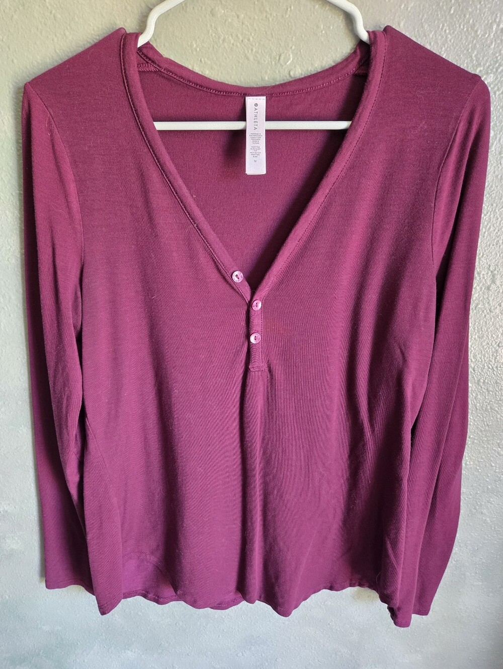 Athleta - Long Sleeve Henley Style Top - Womens size M
